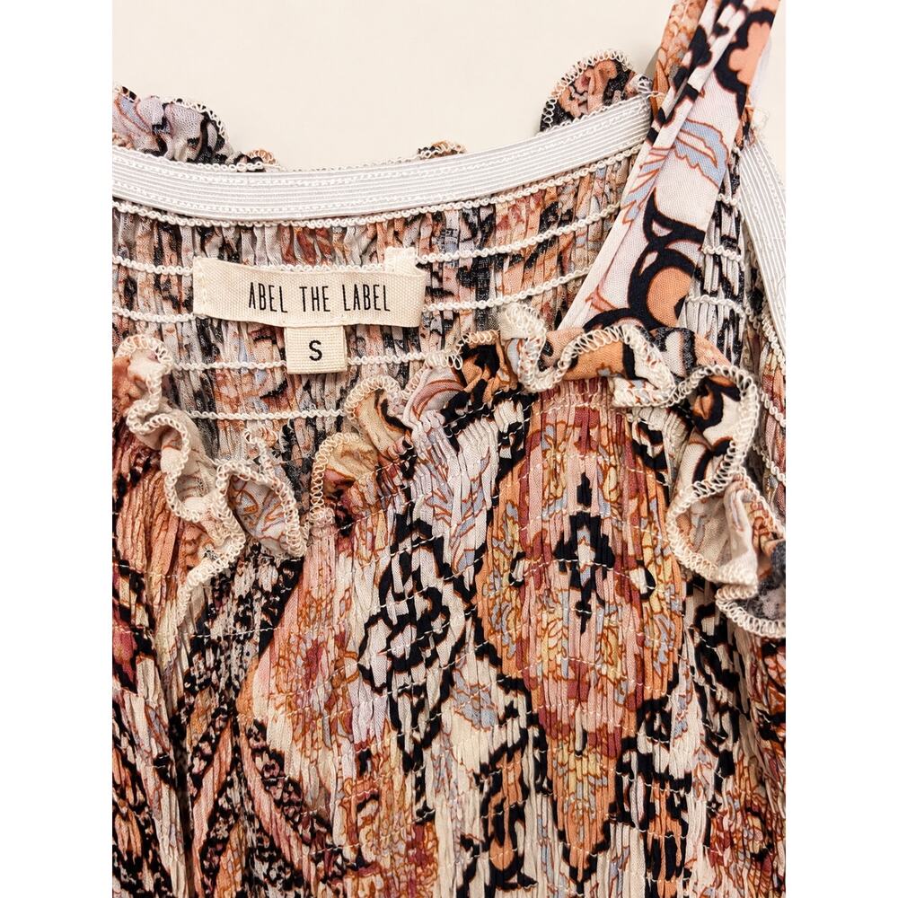 Anthropologie Abel The Label Boho Patchwork Smocked Maxi Dress Sz S Hippie - Picture 3 of 4